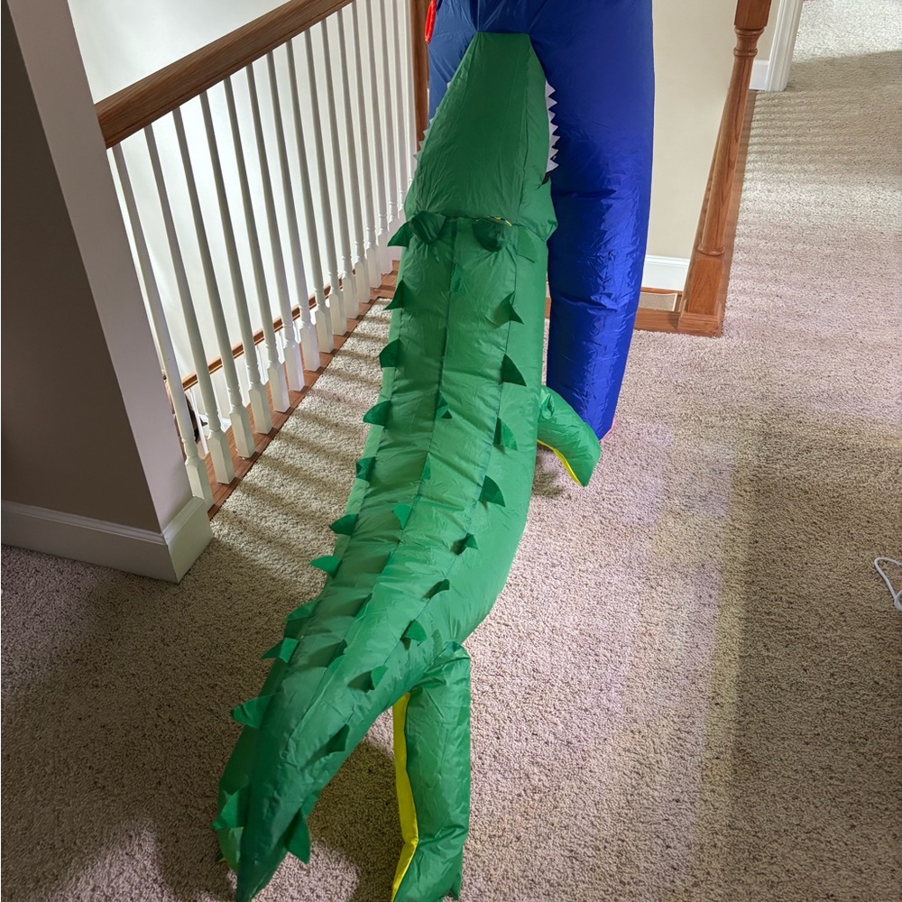 Green Inflatable Alligator Costume - Fun Dino Dress-Up - Picture 2 of 4